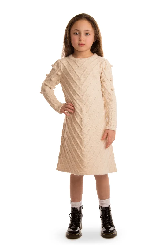 Pompom Sleeve Dress SNK1029 Tunics Long Elegant