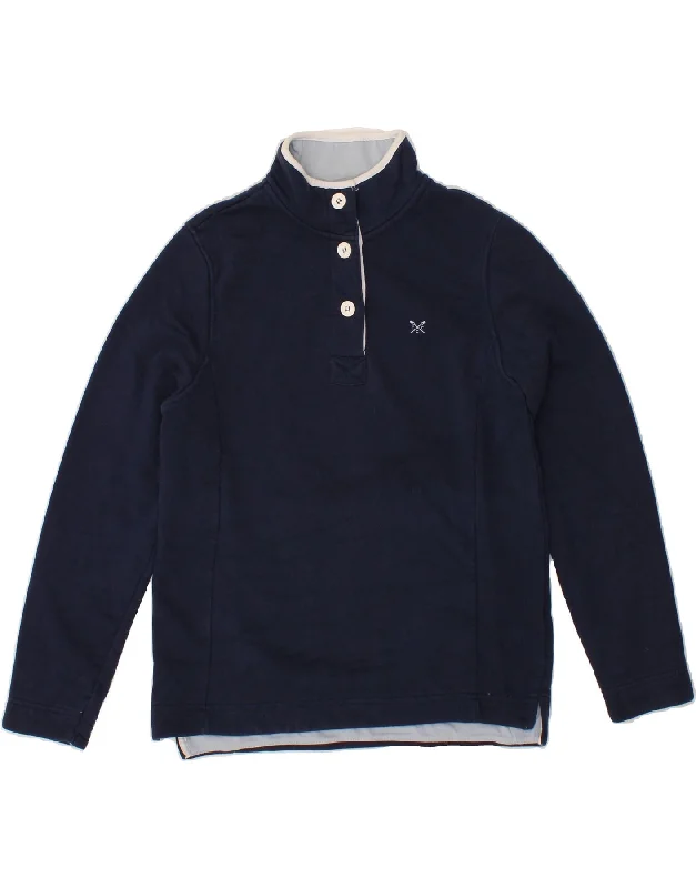 CREW CLOTHING Womens Button Neck Sweatshirt Jumper UK 12 Medium Navy Blue Hooded Sweatshirt Casual Wear Street Style CREW CLOTHING Womens Button Neck Sweatshirt Jumper UK 12 Medium Navy Blue Hooded Sweatshirt Casual Wear Street Style