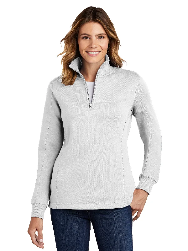 Women's 1/4-Zip Sweatshirt Hoodie with Hem Applique Textured Unique