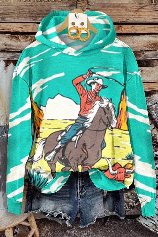 Retro Rope Rider Hoodie Hoodie with Slim Fit Tailored Modern