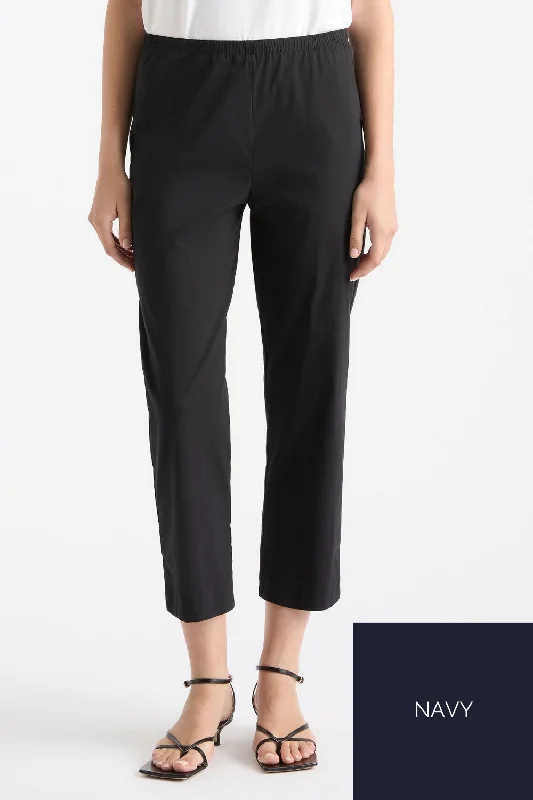 Cropped Pant | French Navy Chic Faux Leather Pants