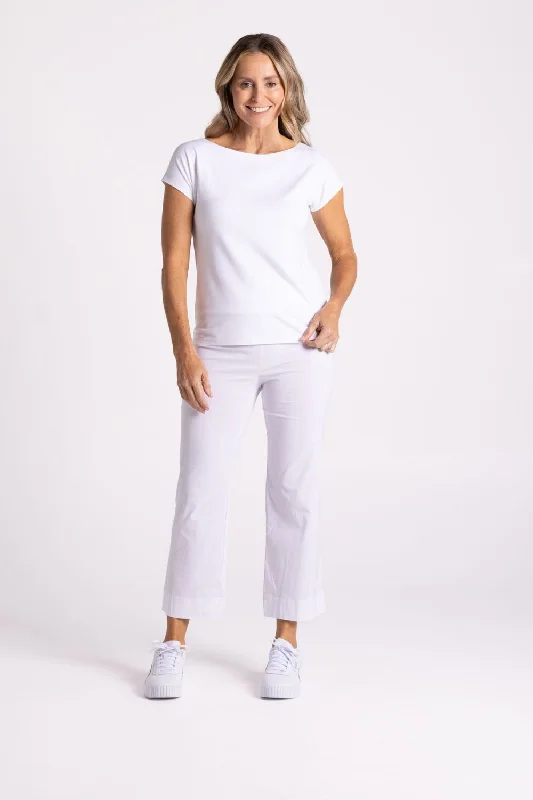 The Ultimate Wide Leg Pant | White Comfortable Denim Leggings