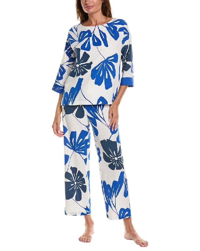 Natori Palma Pajama Pant Set Chic Faux Leather Pants