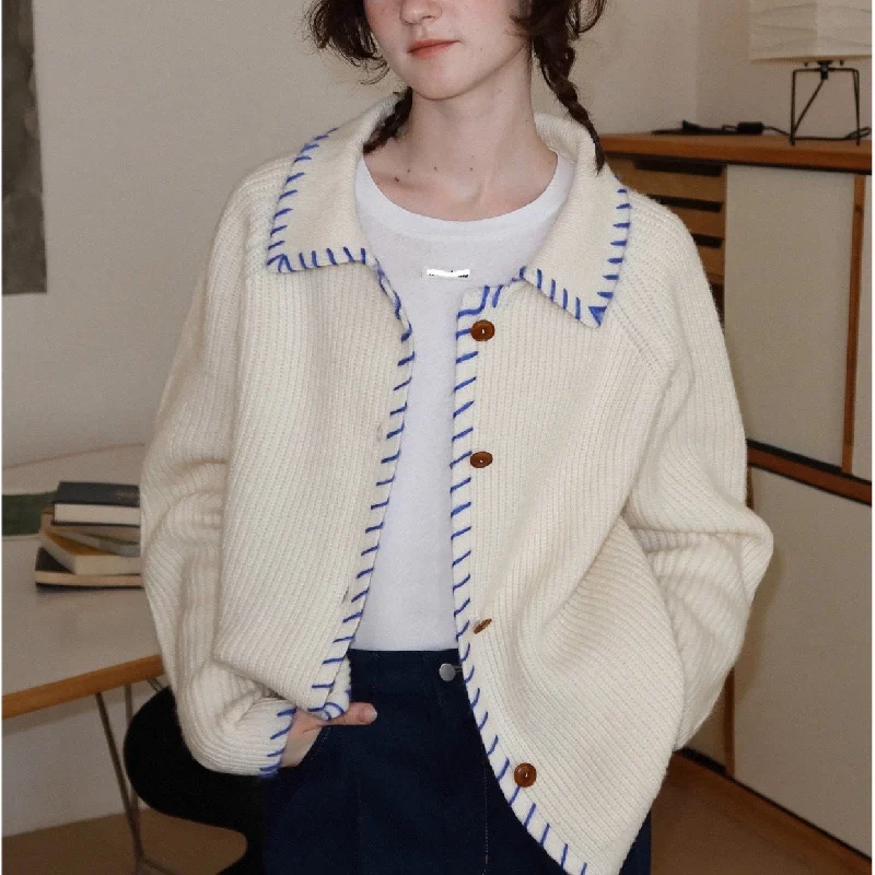 Casual Wool Knitted Women Cardigan Sweaters Oversized Loose Flowy