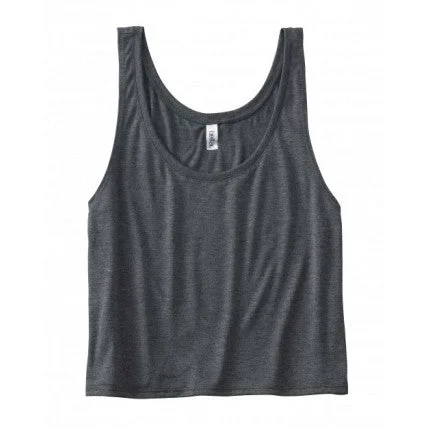 BELLA + CANVAS - Women’s Flowy Boxy Tank - 8880 Dark Gray Heather soft pink tank