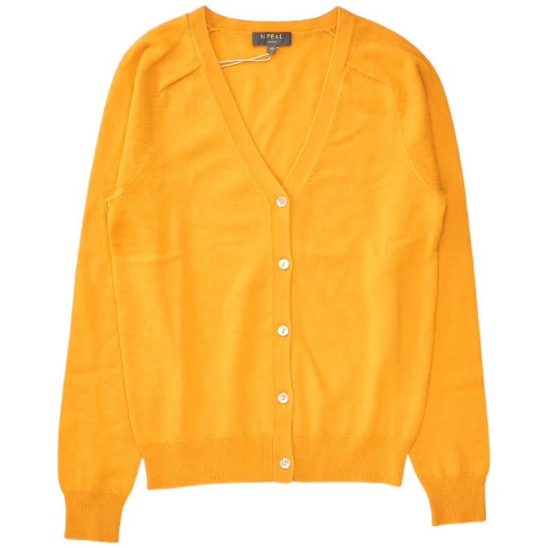 N. Peal Satsuma Orange V-Neck Cardigan Plaid Cardigan Polka Dot Checkered