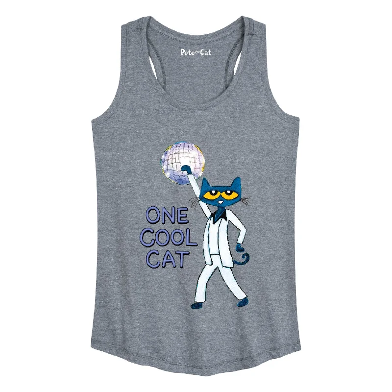 Ptc One Cool Cat Adult Womens Racerback Tank baby blue tank
