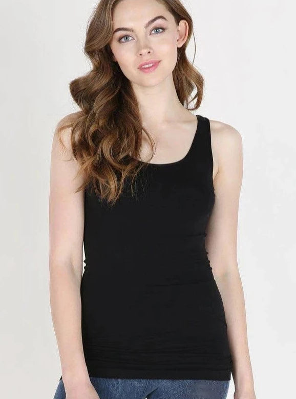 Signature Jersey Tank Top [Black-NS5178] flowy tank top
