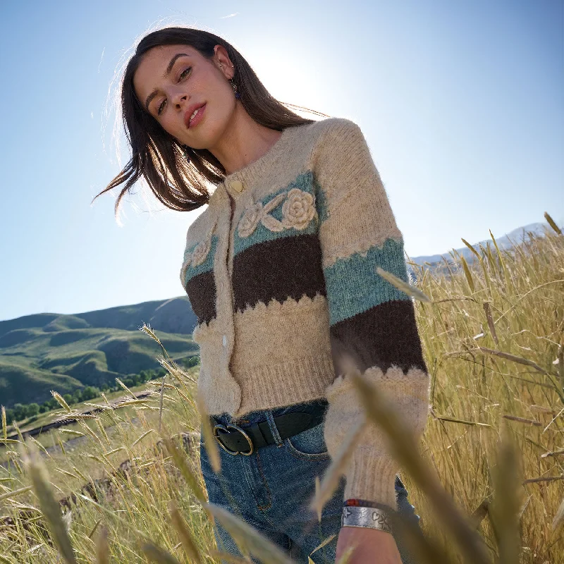 Louisa Bloom Cardigan Crew Neck V-Neck Turtle Neck