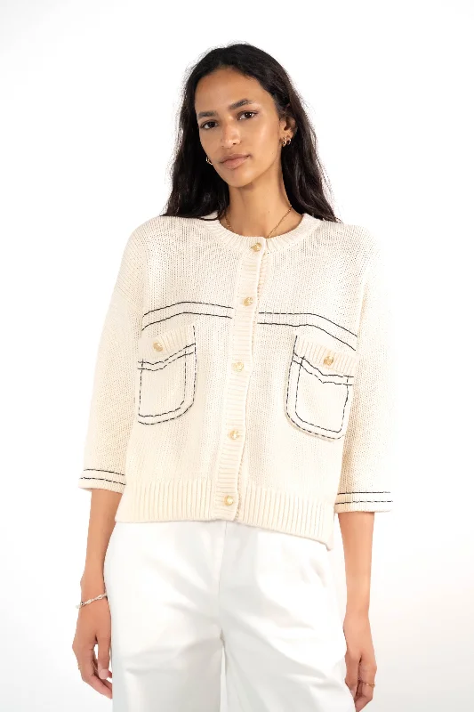 CARDIGAN CHARLI Polka Dot Checkered Tartan