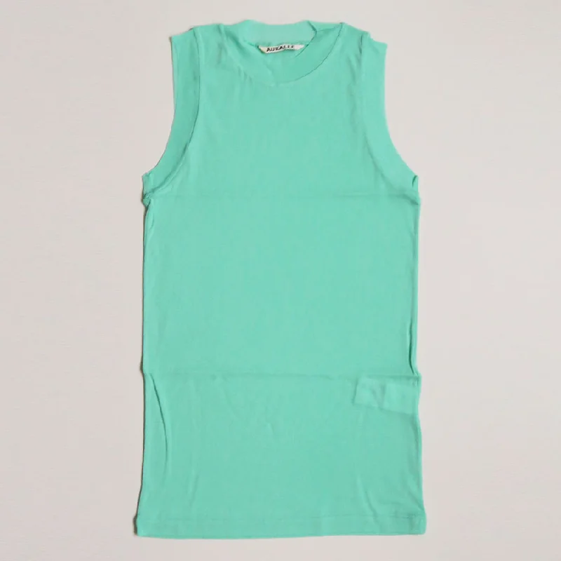 【AURALEE/オーラリー】<br>SUPER HIGH GAUGE SHEER RIB TANK TOP <br>A00T04HF pastel tank top