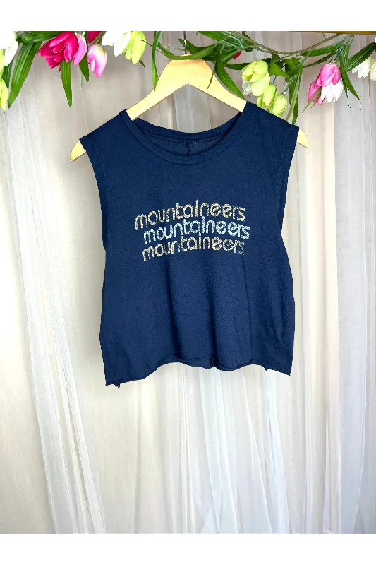 "MOUNTAINEERS TRIO" CROP MUSCLE TANK graphic tank top