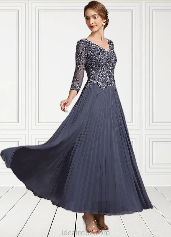 Marcie A-Line V-neck Ankle-Length Chiffon Lace Mother of the Bride Dress STK126P0014899 Marcie A-Line V-neck Ankle-Length Chiffon Lace Mother of the Bride Dress STK126P0014899