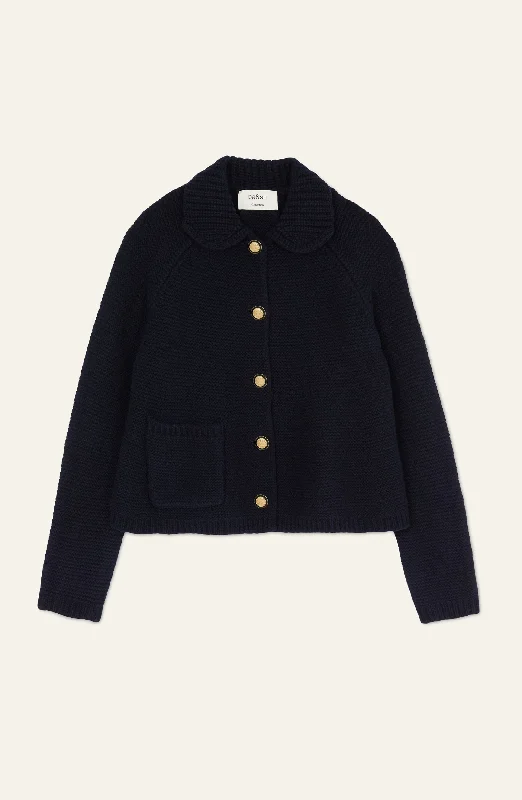 CARDIGAN GABRIEL Notch Collar Peter Pan Collar Cowl Neck
