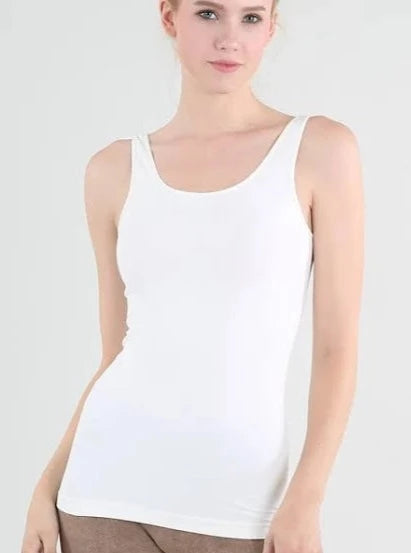 Signature Jersey Tank Top [White-NS5178] slim fit tank
