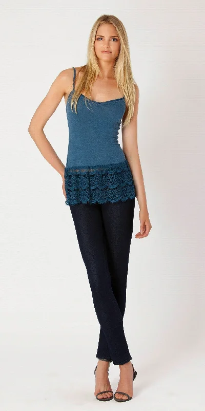 Lace Trimmed Knit Tank Top sleep tank top