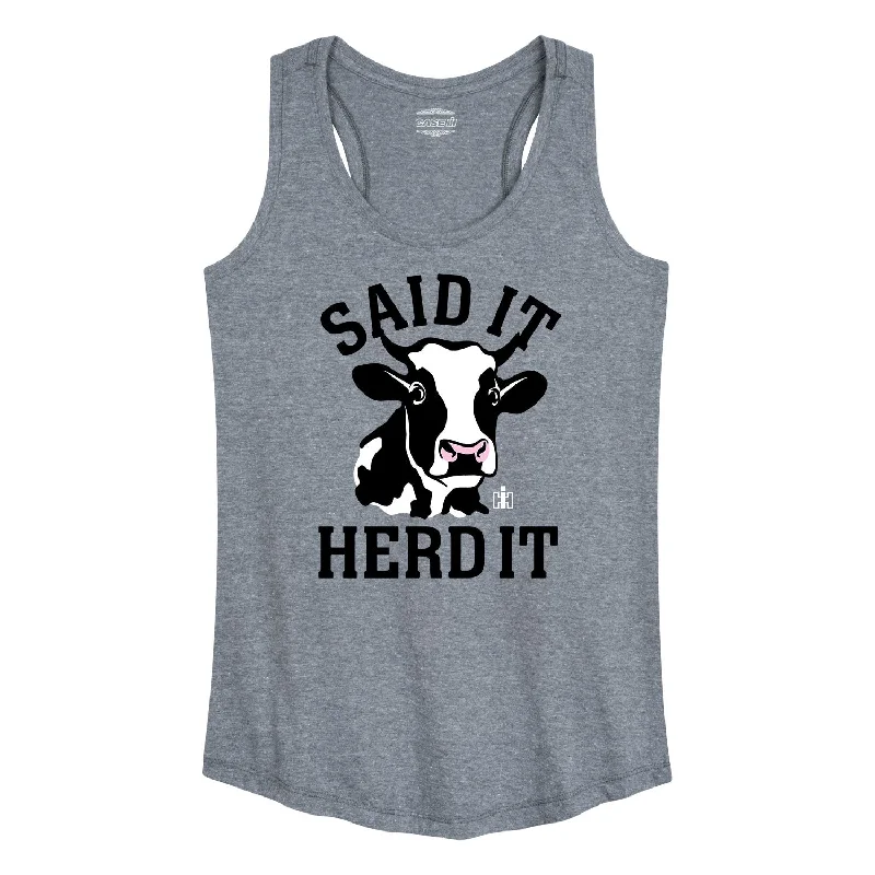 Said it Herd It Cow Womens Racerback Tank sheer tank top