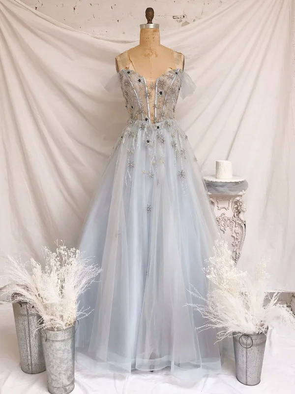 Sparkly Off the Shoulder Gray Long Prom Dresses, Off Shoulder Gray Formal Evening Dresses Sparkly Off the Shoulder Gray Long Prom Dresses, Off Shoulder Gray Formal Evening Dresses