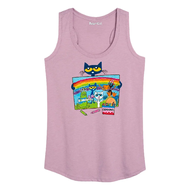 PTC Pete Crayon Drawing Womens Racerback Tank rhinestone tank top