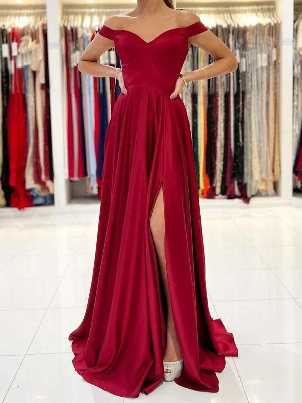 Off the Shoulder Burgundy Long Prom Dresses, Wine Red Off Shoulder Long Formal Evening Dresses Off the Shoulder Burgundy Long Prom Dresses, Wine Red Off Shoulder Long Formal Evening Dresses