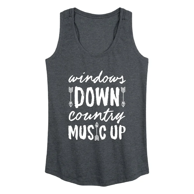 Windows Down Country Music Up Womens Racerback Tank cozy tank top