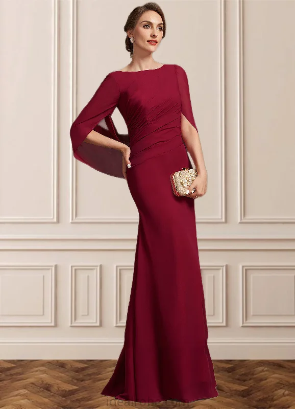 Kimora Trumpet/Mermaid Scoop Neck Floor-Length Chiffon Mother of the Bride Dress With Ruffle STK126P0014842 Kimora Trumpet/Mermaid Scoop Neck Floor-Length Chiffon Mother of the Bride Dress With Ruffle STK126P0014842