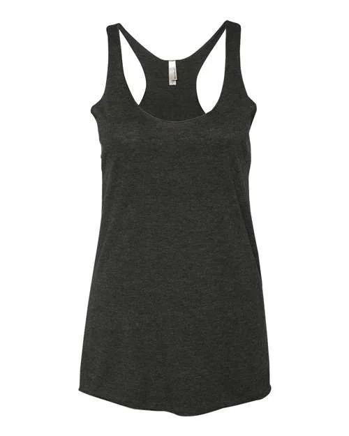 Next Level - Women’s Triblend Racerback Tank - 6733 Black white tank top
