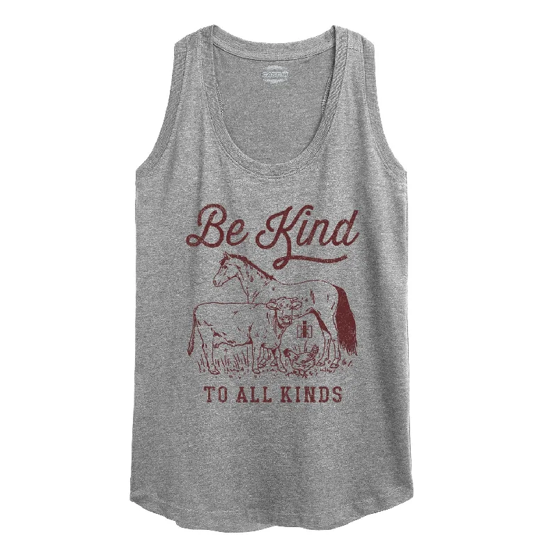 Be Kind To All Kinds Animals Womens Racerback Tank summer tank top