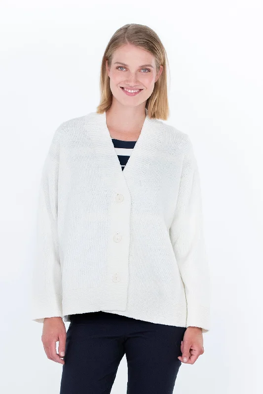 Karviainen Cardigan White Beaded Cardigan Sequined Faux Fur