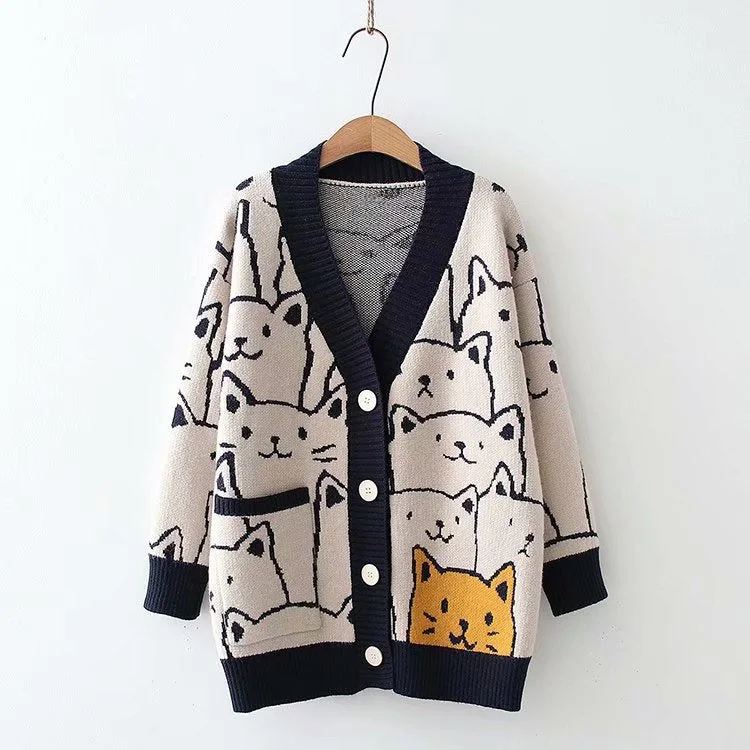 Casual Bear Design Knitted Cardigan Sweaters Chenille Blend Fleece Blend Nylon Blend