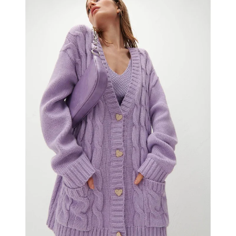 Casual Loose Knitted Women Fall Cardigan Overcoats Real Fur Shearling Chenille