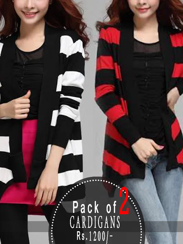 Two Stylish Cardigans Combo GG-SOC-601 Beaded Cardigan Sequined Faux Fur