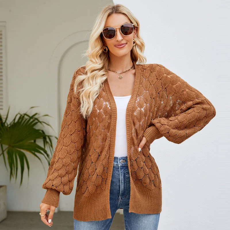 Casual Designed Knitted Cardigan Sweaters Layered Multi-layer Single Layer