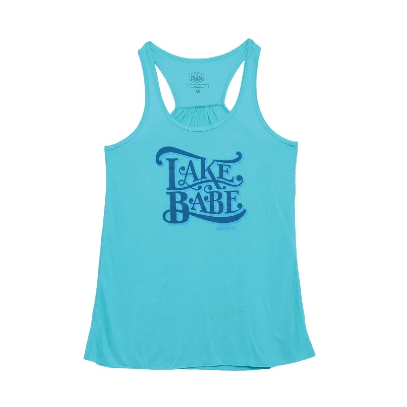 Mission Lake Babe Tank Top in Teal slim fit tank