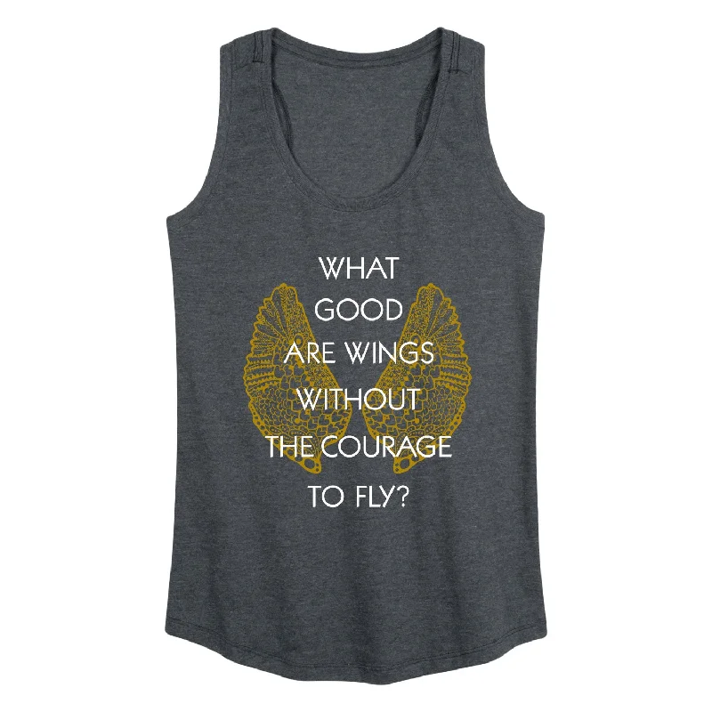 What Good Are Wings Courage Fly Womens Racerback Tank soft tank top