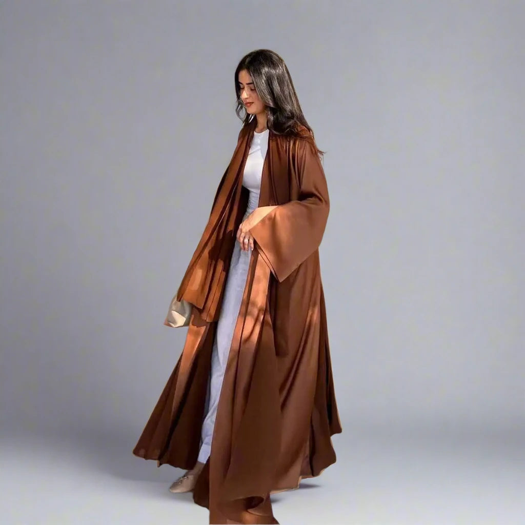 Plain Cardigan Open Abaya Dress Modest Fashion #24116 Tailored Straight A-Line
