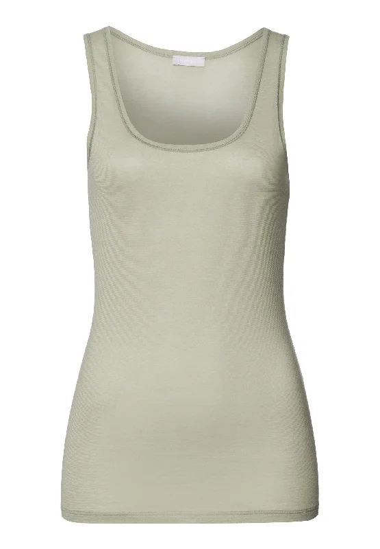 Ultralight Round Neck Cotton Tank Top | Crystal Green 71821-2732 crew neck tank