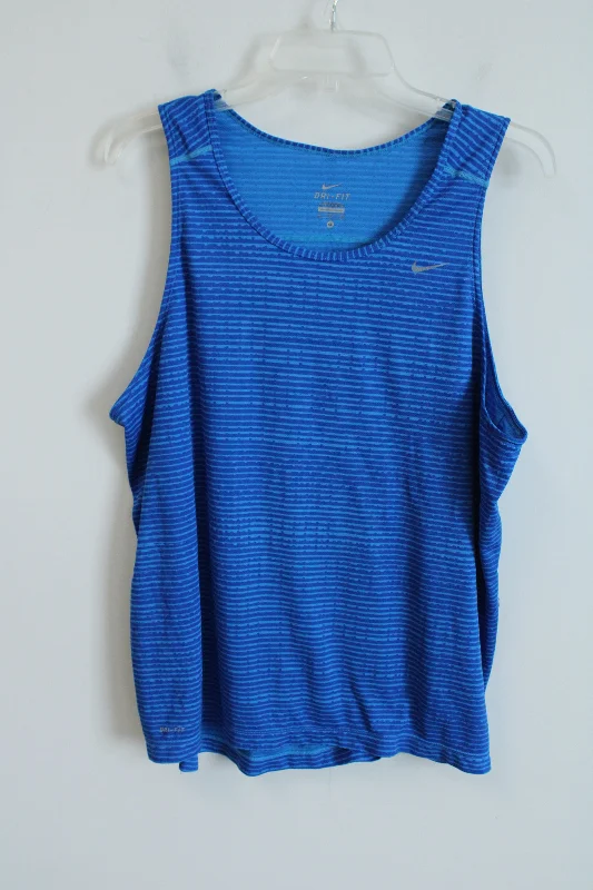 Nike Dri-Fit Blue Striped Tank | XL loose fit tank