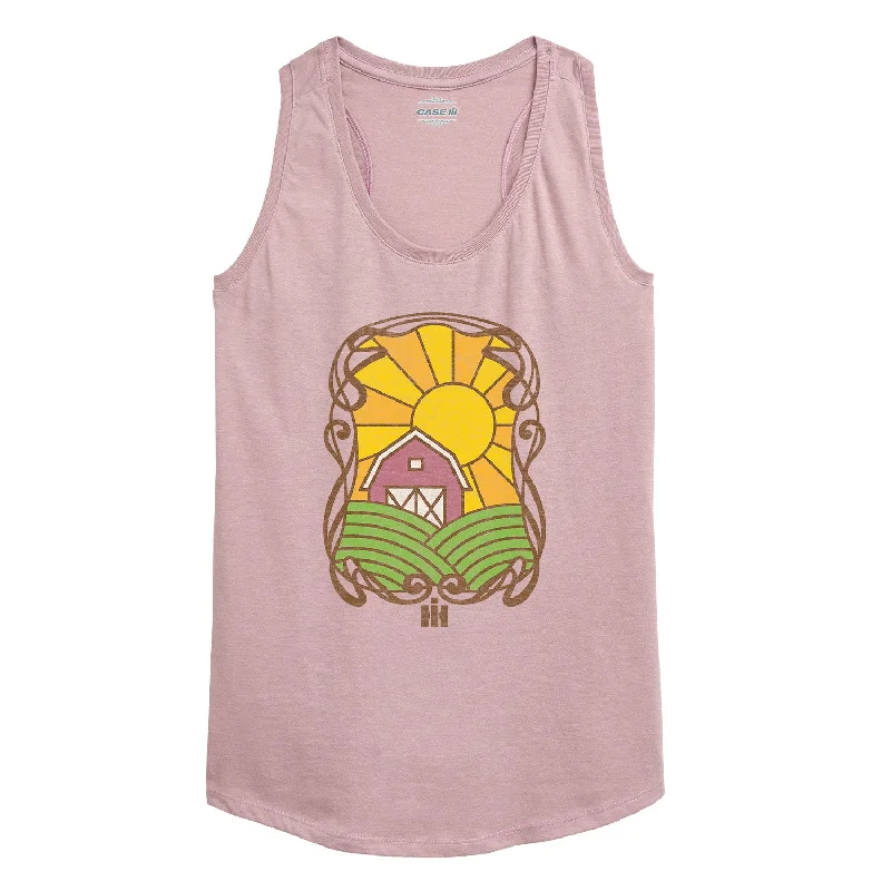 Barn Scene With Frame Womens Racerback Tank spandex blend tank