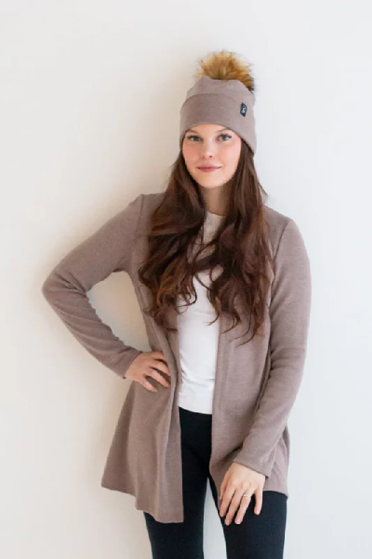 Merino Wool Cardigan Beige Fleece Fabric Down Fabric Feather Fabric
