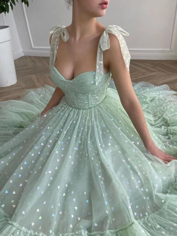 Sweetheart Neck Ankle Length Green Prom Dresses, Ankle Length Green Formal Evening Dresses Sweetheart Neck Ankle Length Green Prom Dresses, Ankle Length Green Formal Evening Dresses