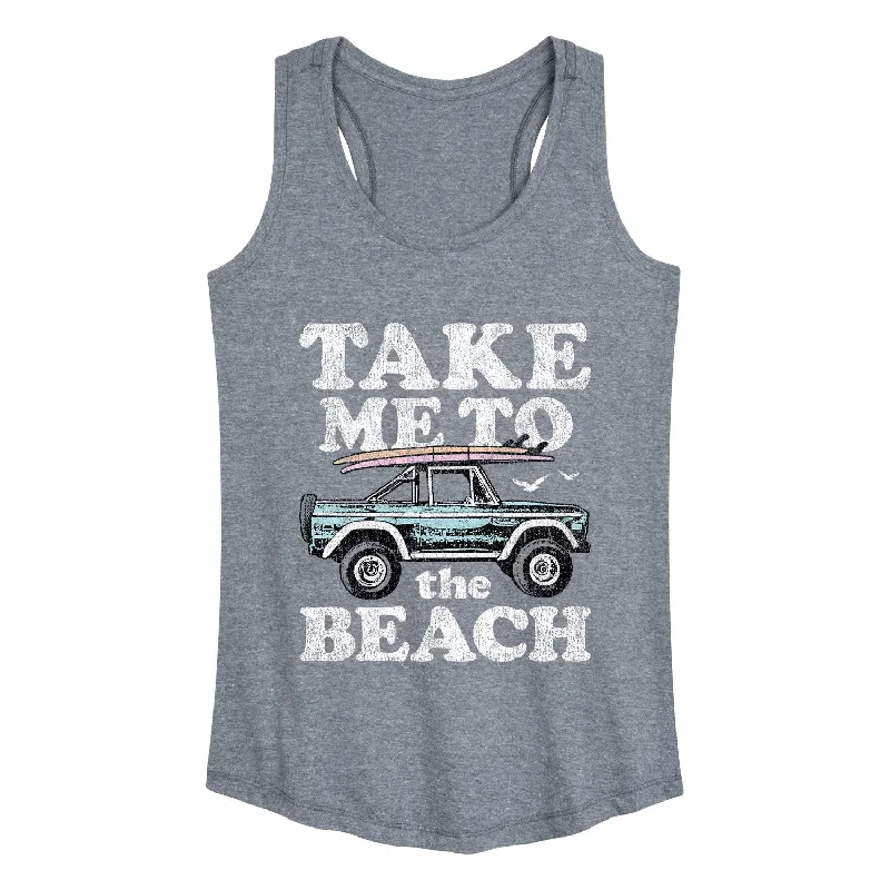 Take Me To The Beach Womens Racerback Tank grey tank top
