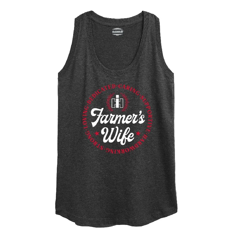 IH Farmers Wife Terms Womens Racerback Tank off shoulder tank