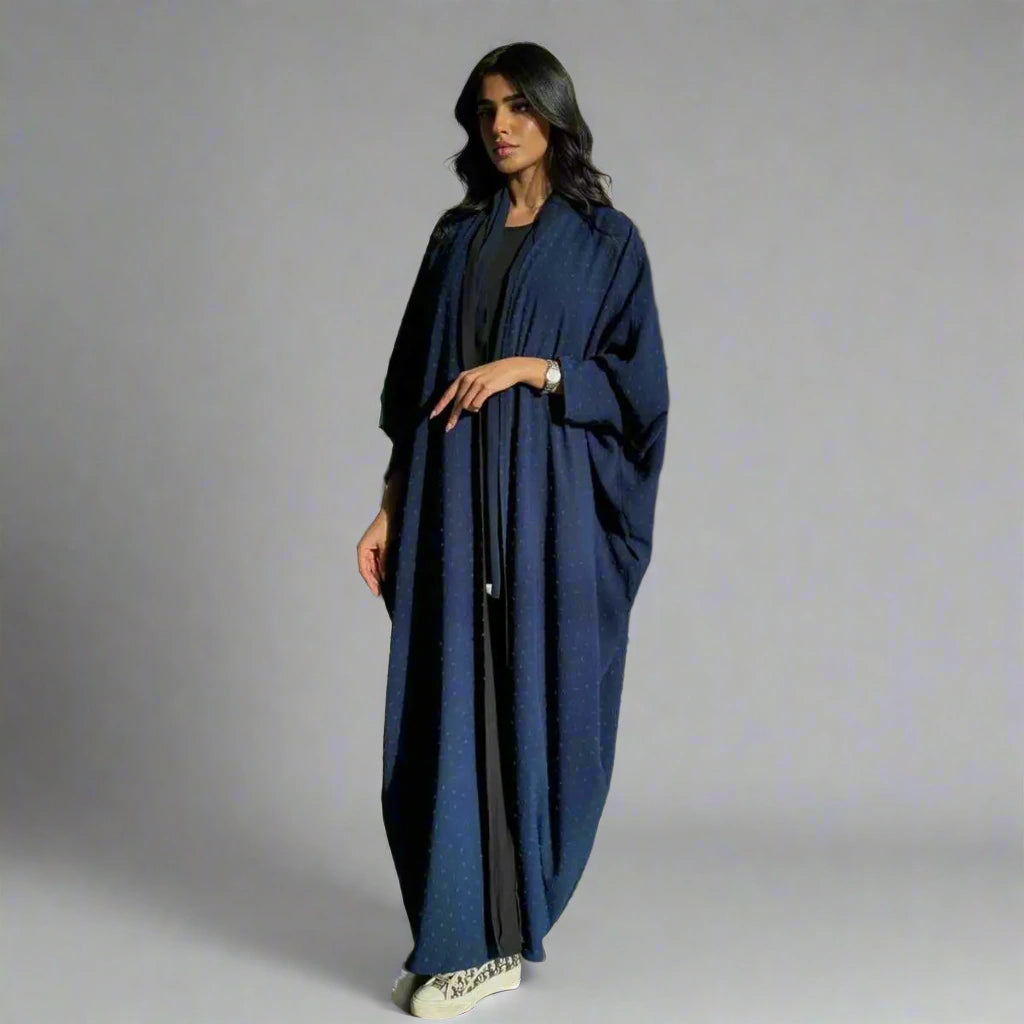 Hairball Cardigan Open Abaya Dress Fitted Slim Tailored