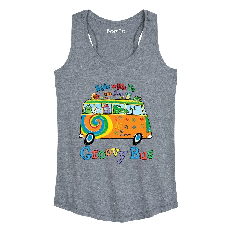 Ptc Groovy Bus Adult Womens Racerback Tank lemon yellow tank