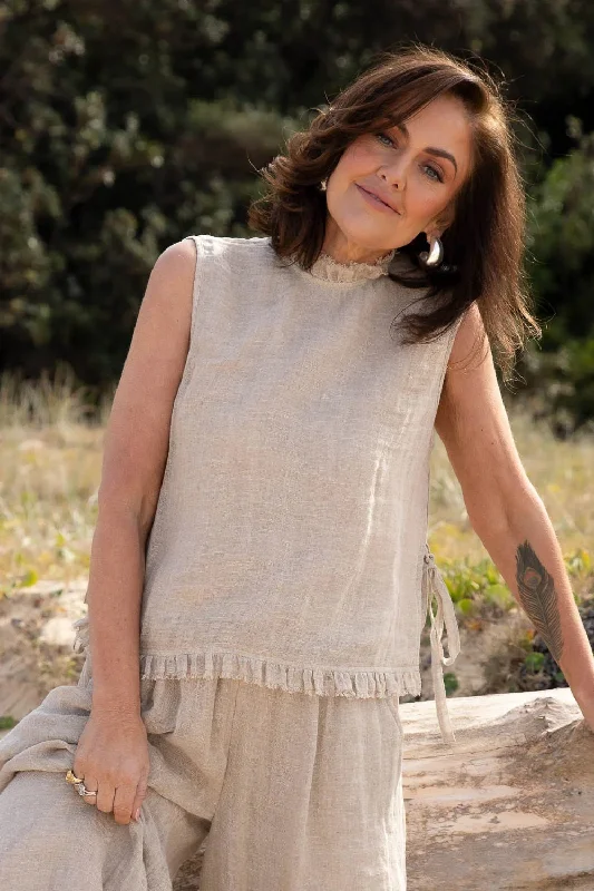 Gauze Linen Tank Top | Natural vintage tank top