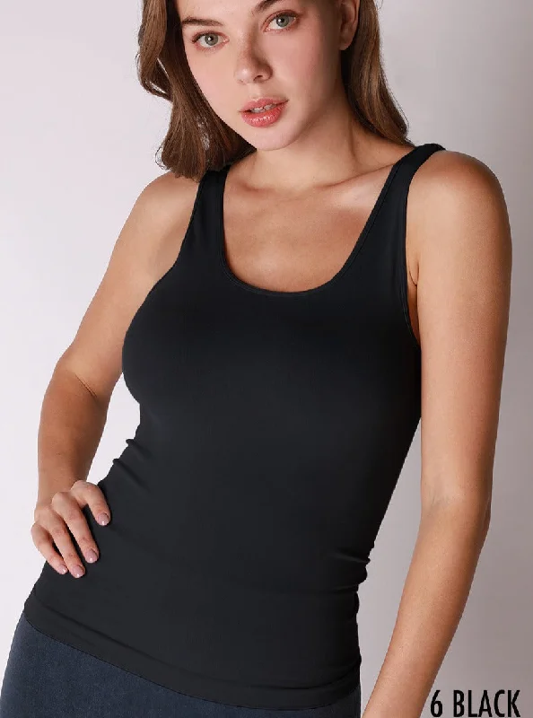 Short Length Tank [Black-NS7810] soft tank top