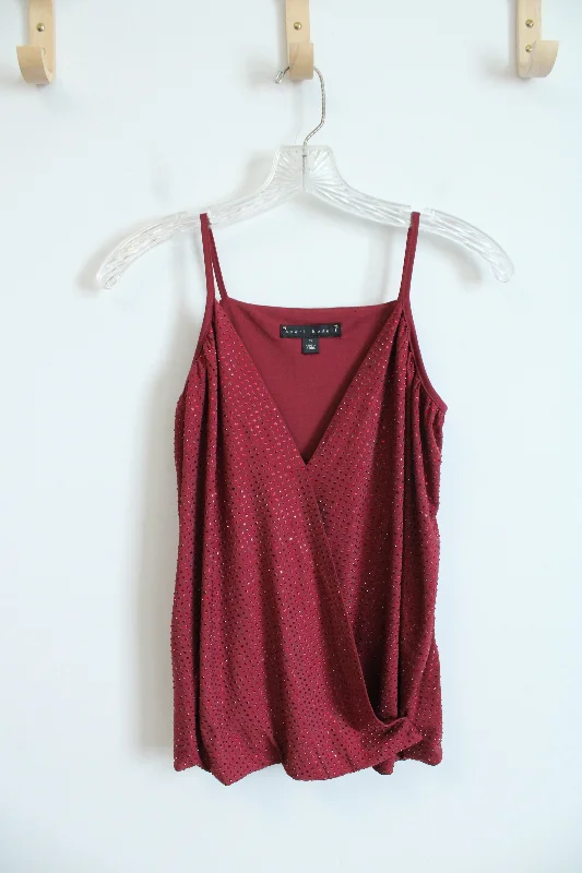 Sheri Bodell Red Bedazzled Wrap Tank | XS lounge tank top