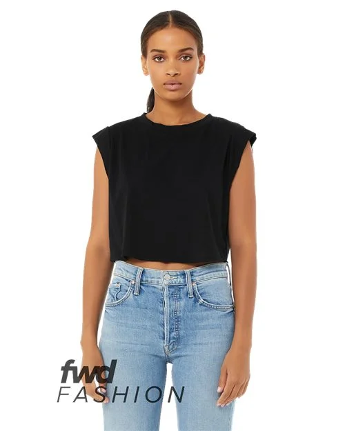 BELLA + CANVAS - FWD Fashion Women's Festival Crop Tank - 8483 Black baby blue tank