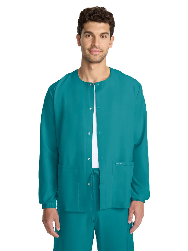 Unisex 2-Pocket Snap Front Jacket Ribbed Jacket Pleated Jacket Ruffled Jacket